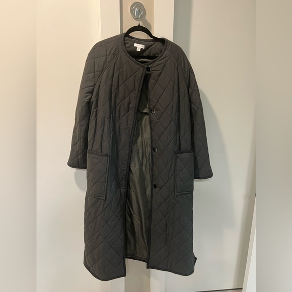 Topshop Collarless Quilted Coat - Picture 6 of 6